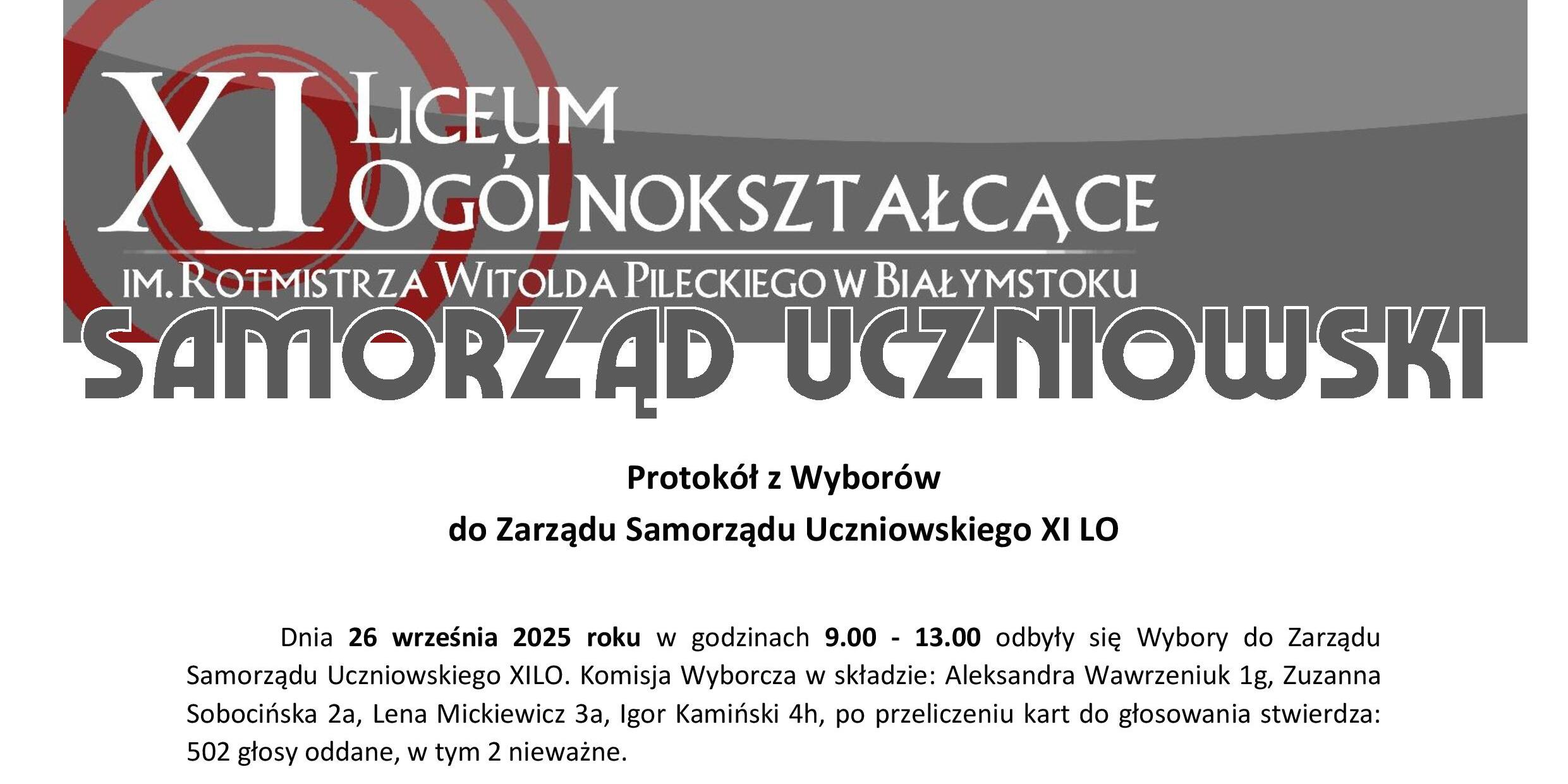 Protokół z Wyborów do Zarządu Samorządu Uczniowskiego XI LO 2025-page-001.jpg